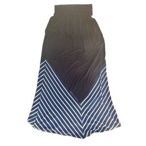 AB Studio Maxi Skirt - Black with Black and White‎ Stripes Size Small